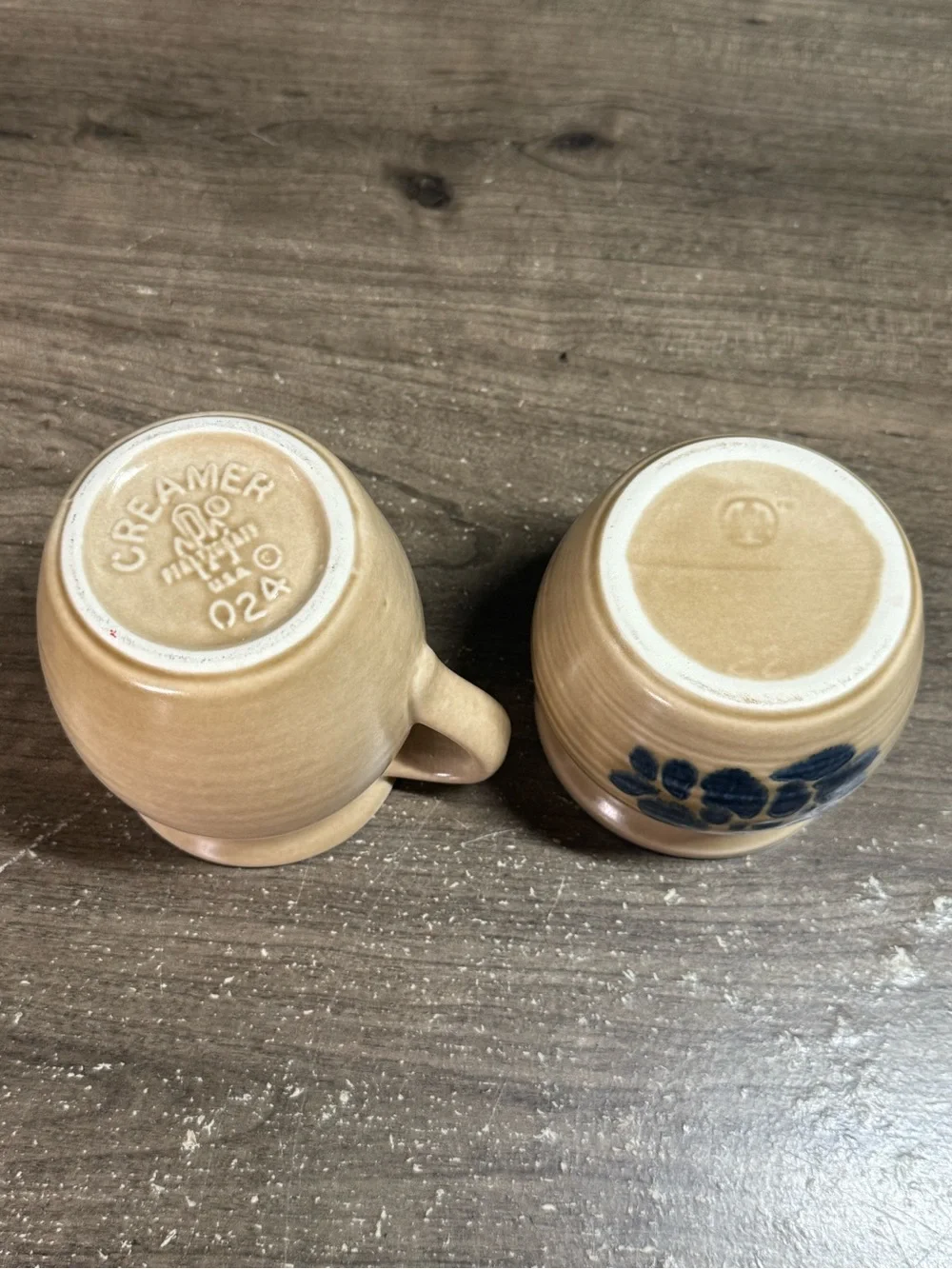 Vintage Pfaltzgraff Folk Art Creamer #024 Sugar Bowl Lid USA Stoneware Set